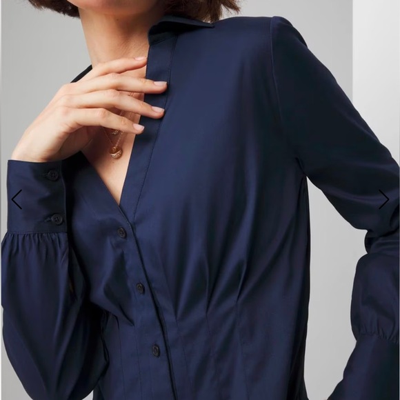 Long Sleeve Poplin Shirt Dress - Picture 3 of 4